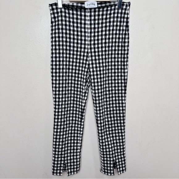 Joseph Ribkoff Womens 10 Pull On Cropped Gingham Pants - Picture 2 of 12